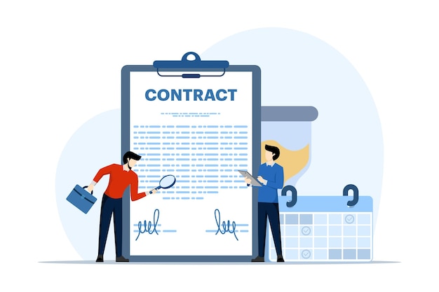 Ilustración vectorial sobre el acuerdo contractual con el cliente o el acuerdo comercial