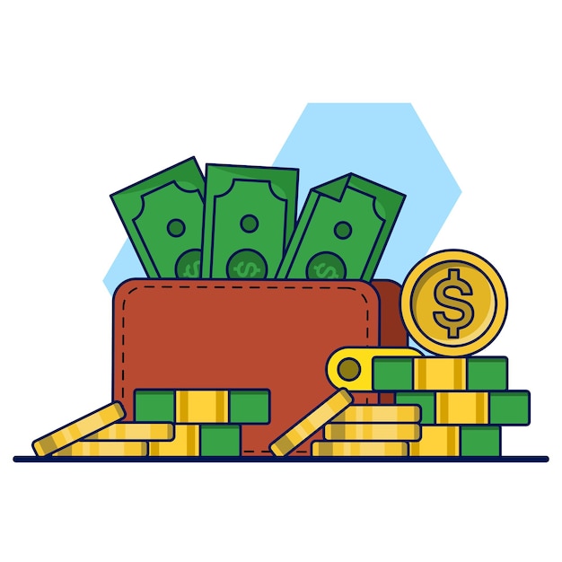 Ilustración vectorial sobre el ahorro de dinero o el concepto de negocios y finanzas