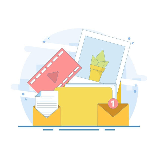 Ilustración vectorial sobre el concepto de archivo organizado organizar una colección de archivos ordenadamente