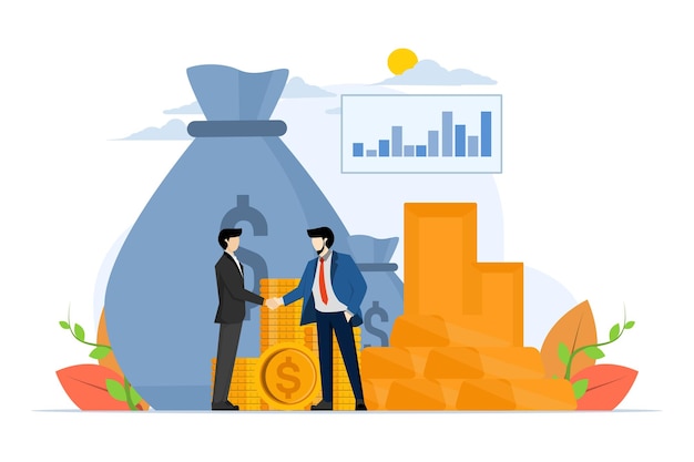 Ilustración vectorial sobre el concepto de beneficio comercial o éxito financiero