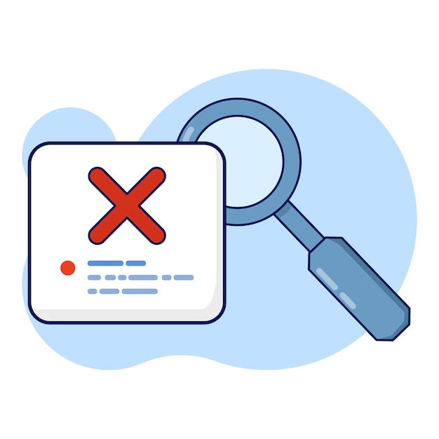 Ilustración vectorial sobre el concepto de búsqueda sin resultados o búsqueda sin resultados