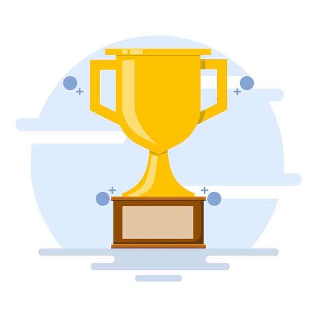 Ilustración vectorial sobre el concepto de campeones y premios o premios de la Copa de Oro