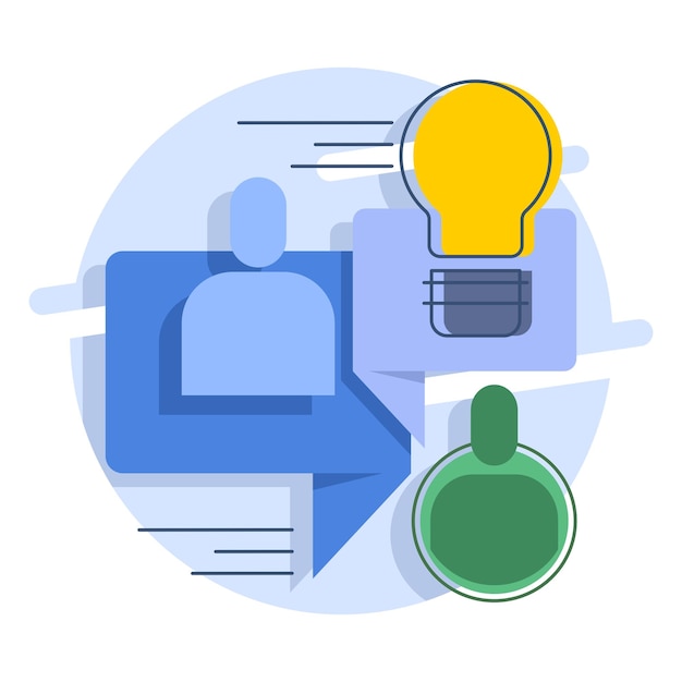 Ilustración vectorial sobre el concepto de comunicar o conectar conversaciones o mensajes de conversación