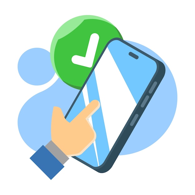 Ilustración vectorial sobre el concepto sin contacto o el apoyo a la digitalización