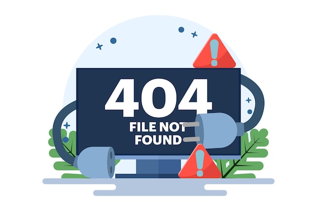 Ilustración vectorial sobre el concepto de error 404 o error del sistema o página rota