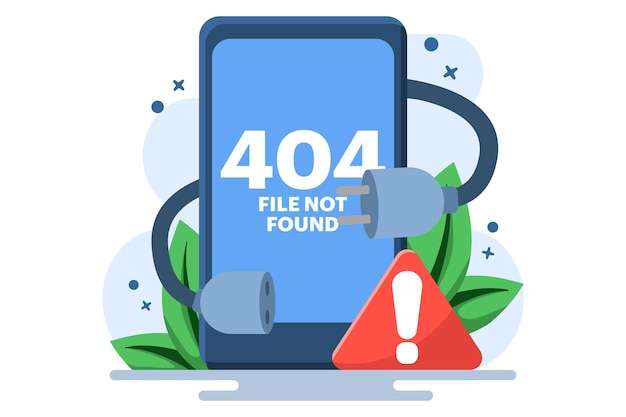 Ilustración vectorial sobre el concepto de error 404 o error del sistema o página rota