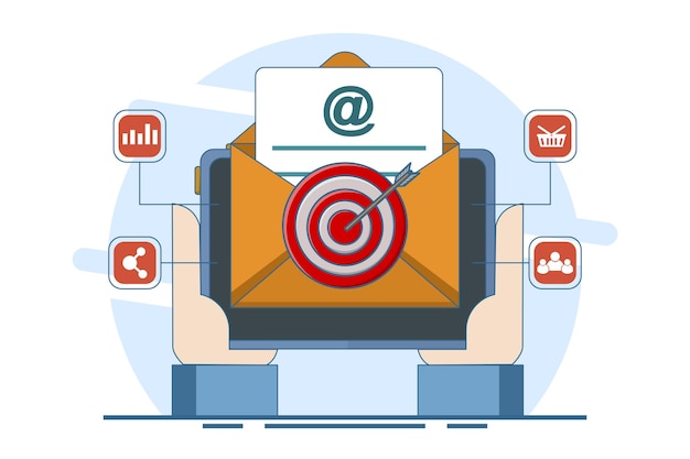 Ilustración vectorial sobre el concepto de estrategia de marketing digital o SEO o redes sociales