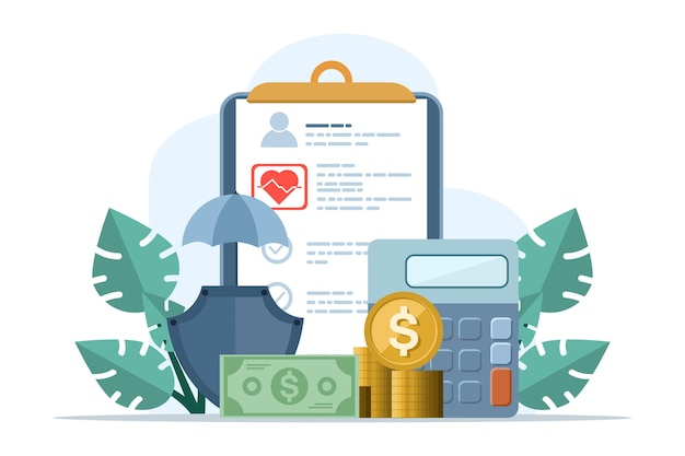 Ilustración vectorial sobre el concepto de garantizar servicios o tratamiento de salud