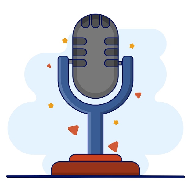 Ilustración vectorial sobre el concepto de icono de micrófono o dispositivo de audio