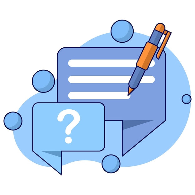 Ilustración vectorial sobre el concepto de lo que usted pedirá o enviará críticas y sugerencias