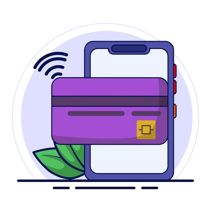 Vector ilustración vectorial sobre el concepto de pago fácil sin efectivo o dinero electrónico sin contacto