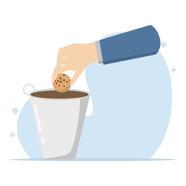Ilustración vectorial sobre el concepto de pastel de chocolate o pan de chocolate seco dulce