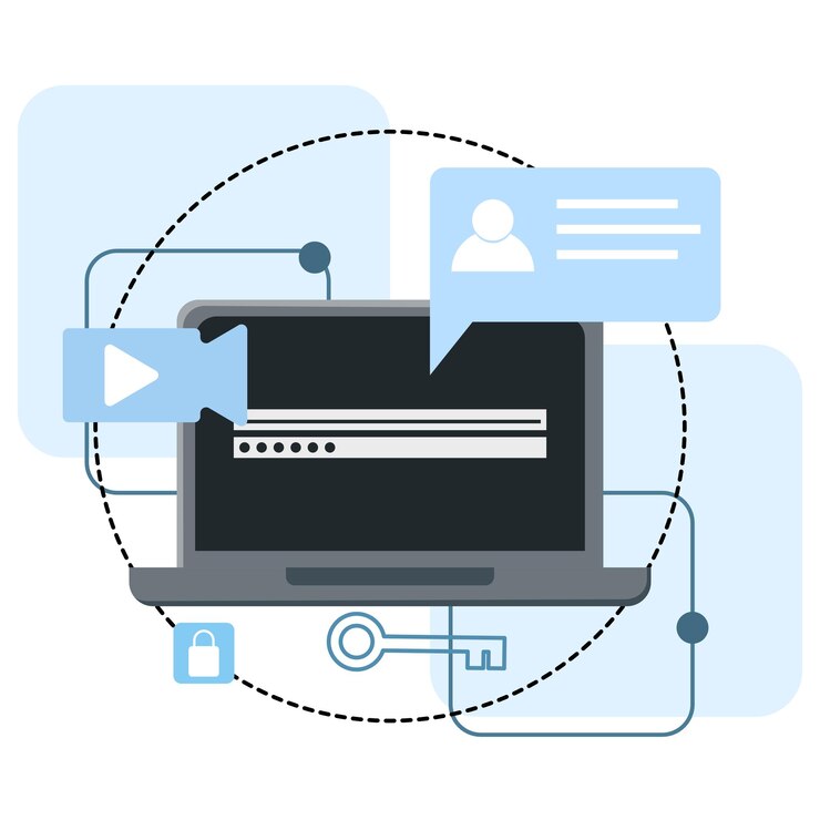Vector ilustración vectorial sobre el concepto de seguridad o gestión de datos e información