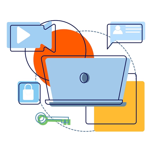 Ilustración vectorial sobre el concepto de seguridad o gestión de datos e información