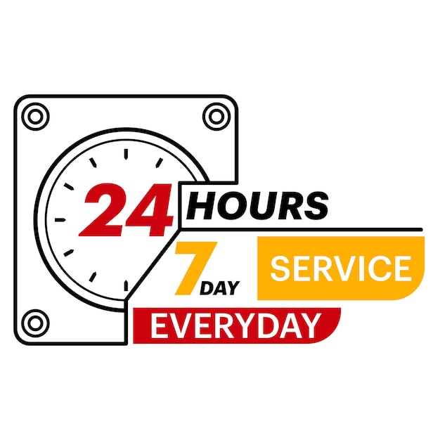 Ilustración vectorial sobre el concepto de servicio al cliente o servicio las 24 horas del día