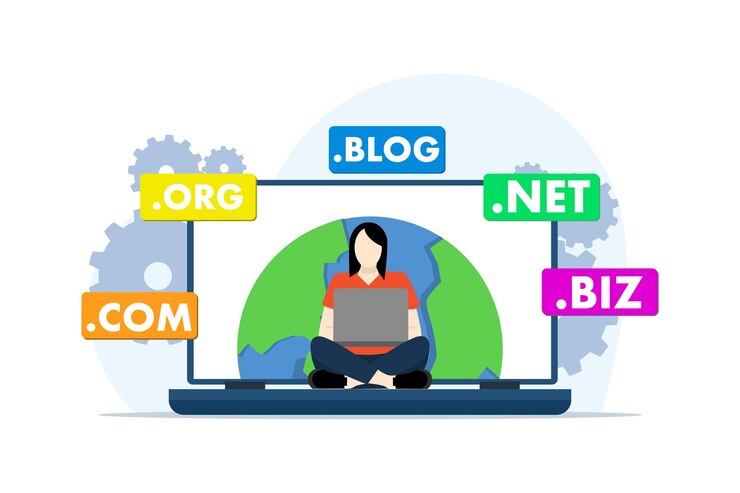 Vector ilustración vectorial sobre el concepto de sistema de nombres de dominio o dns o nombre de dominio de sitio web