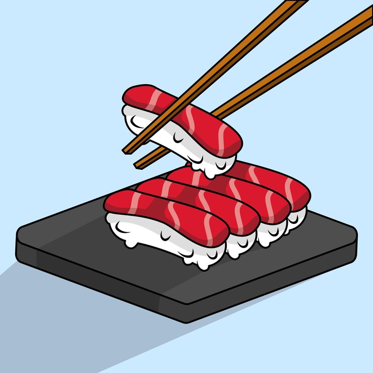 Vector ilustración vectorial sobre el sushi, que es un plato tradicional japonés