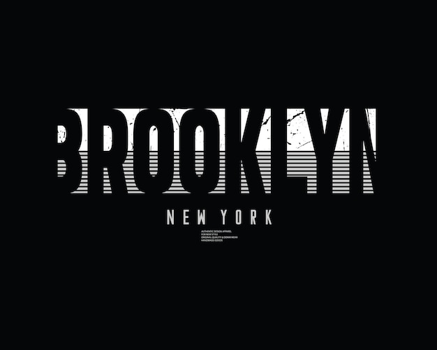 Ilustración vectorial sobre el tema en la ciudad de Nueva York Brooklyn Vintage designTypoggraphyi camiseta