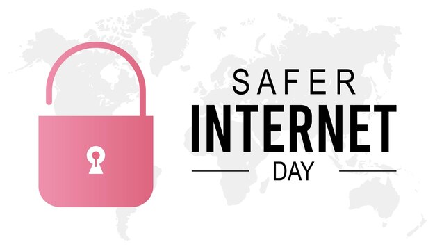 Ilustración vectorial sobre el tema del Día de Internet Más Seguro que se celebra cada año durante febrero