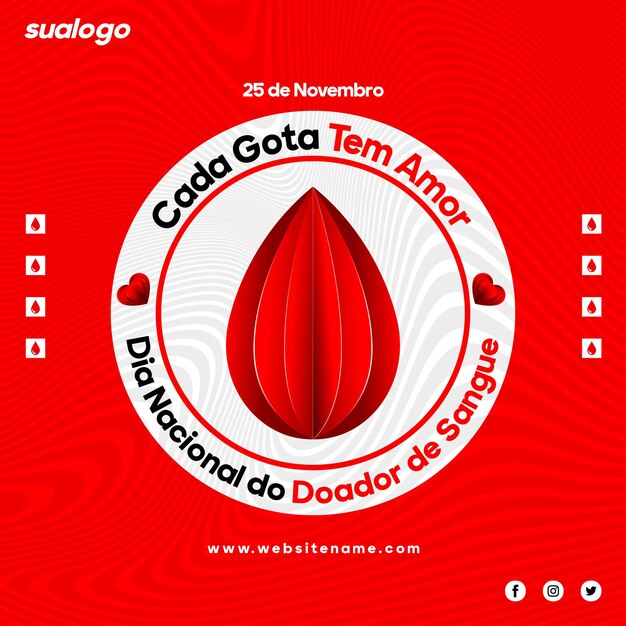 Ilustración vectorial sobre el tema del Día Mundial del Donante de Sangre en Brasil