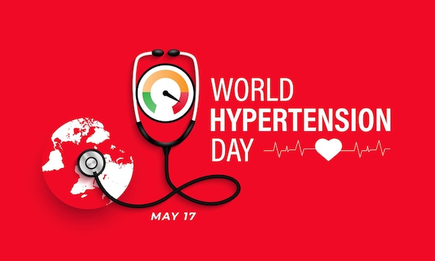 Vector ilustración vectorial sobre el tema del día mundial de la hipertensión observado cada año el 17 de mayo