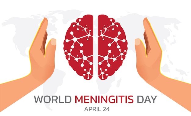 Ilustración vectorial sobre el tema del día mundial de la meningitis que se celebra el 24 de abril de cada año