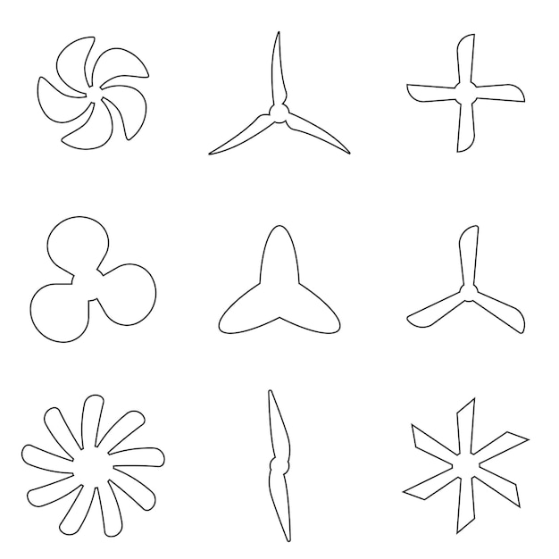 Ilustración vectorial sobre el tema de las hélices