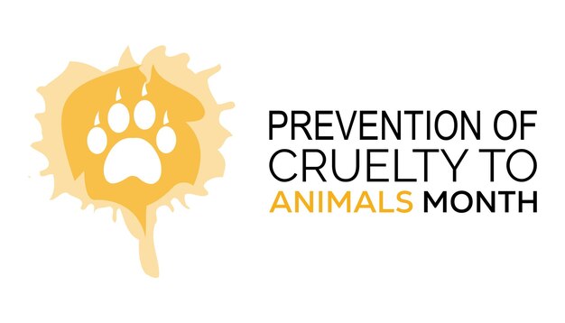 Ilustración vectorial sobre el tema del Mes de Prevención de la Crueldad hacia los Animales que se celebra cada año