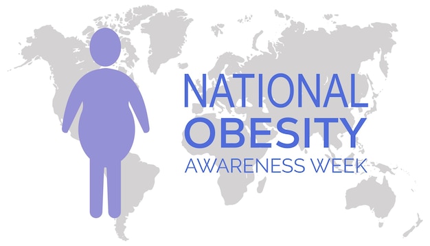 Vector ilustración vectorial sobre el tema de la semana nacional de concienciación sobre la obesidad observada cada año