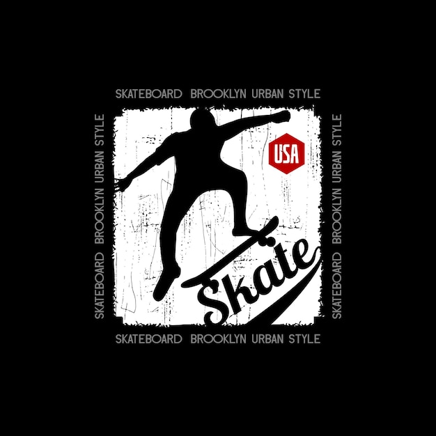 Ilustración vectorial sobre el tema del skate y el skateboard en la ciudad de Nueva York