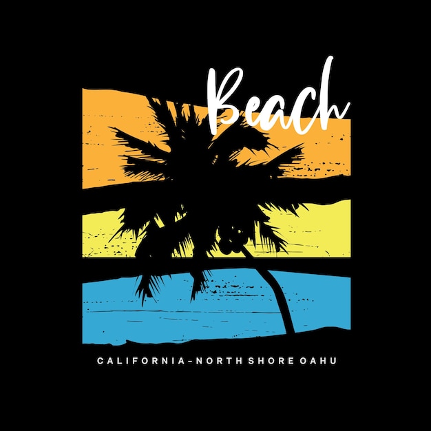 Ilustración vectorial sobre el tema del surf y el surf en CALIFORNIA Diseño vintage