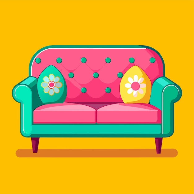 Ilustración vectorial de sofás cómodos