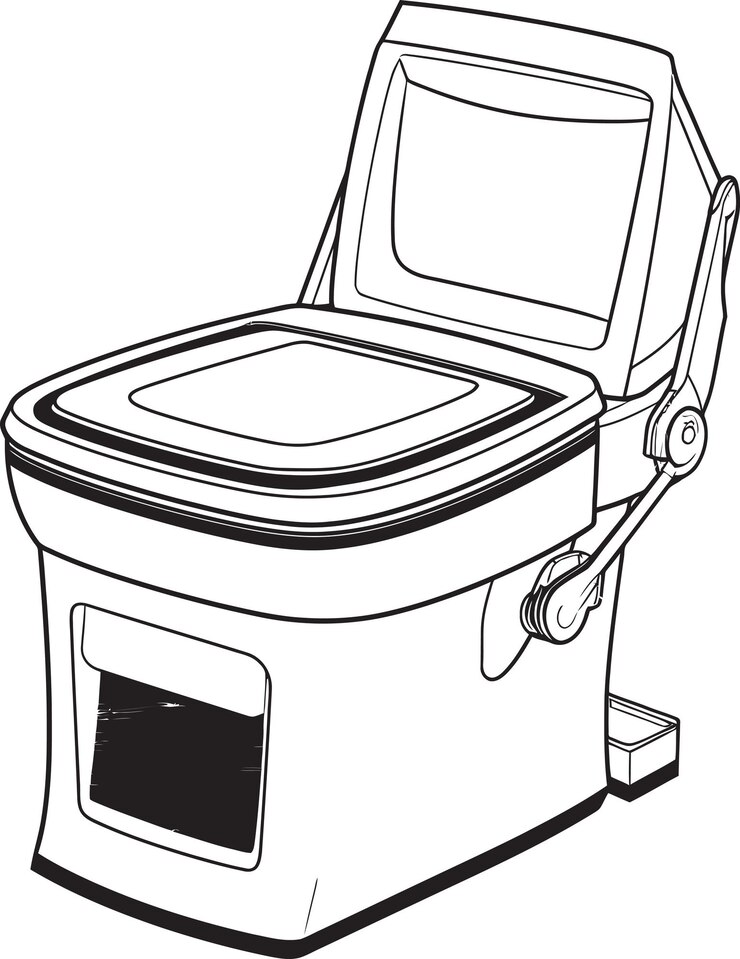 Vector ilustración vectorial sofisticada de baños biológicos que muestra innovaciones para una vida sostenible