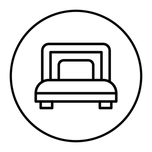 Ilustración vectorial de una sola cama