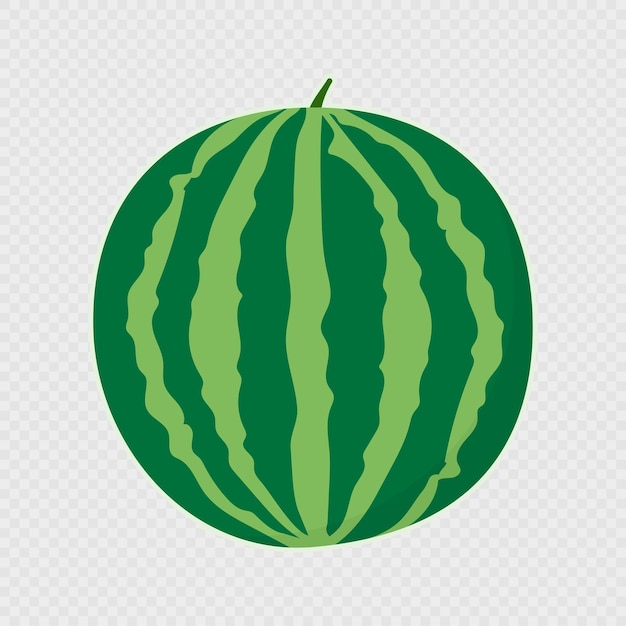 Ilustración vectorial de una sola sandía de dibujos animados