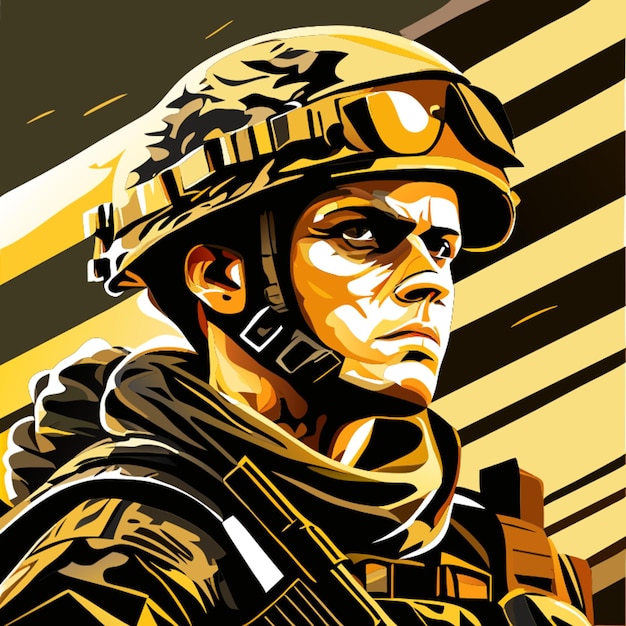 Vector ilustración vectorial del soldado