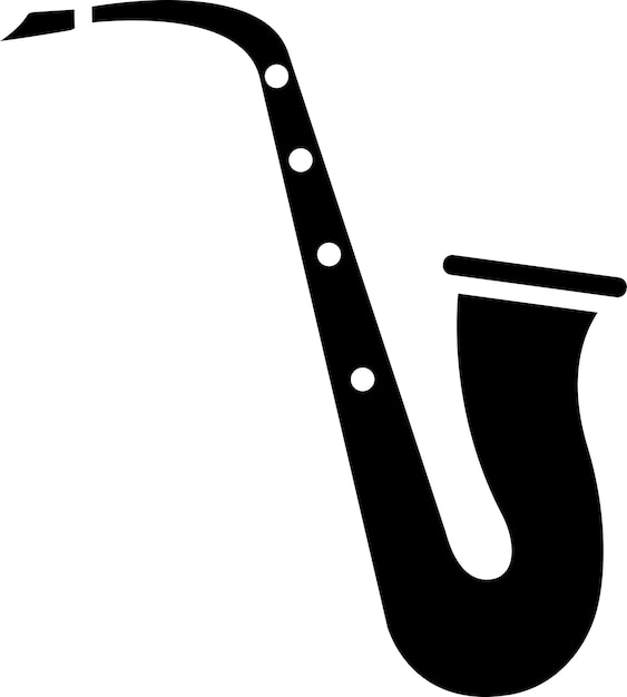 Ilustración vectorial de sólidos y glifos de saxofón