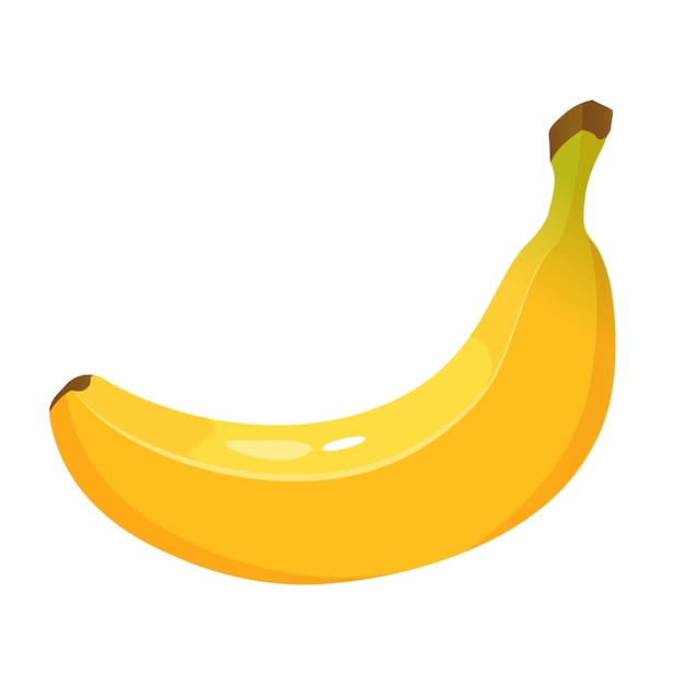 Ilustración vectorial de un solo plátano aislado sobre un fondo blanco