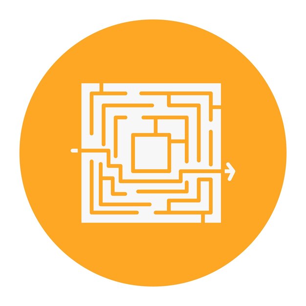 Ilustración vectorial de la solución del laberinto