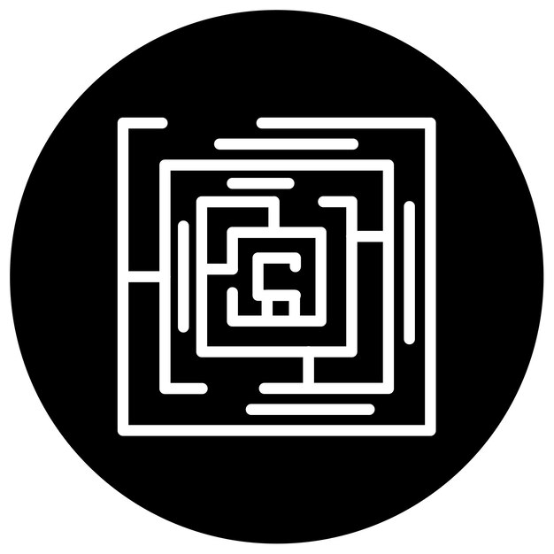 Ilustración vectorial de la solución del laberinto