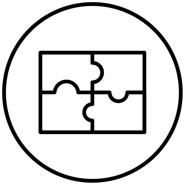 Ilustración vectorial de la solución del rompecabezas