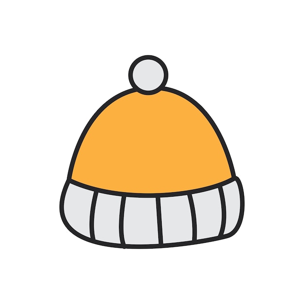Ilustración vectorial de un sombrero de invierno aislado sobre un fondo blanco