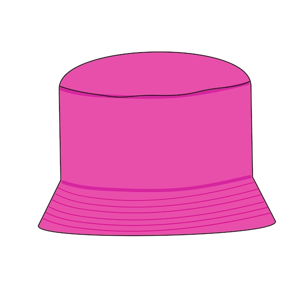 Ilustración vectorial de un sombrero de panamá rosa estilizado