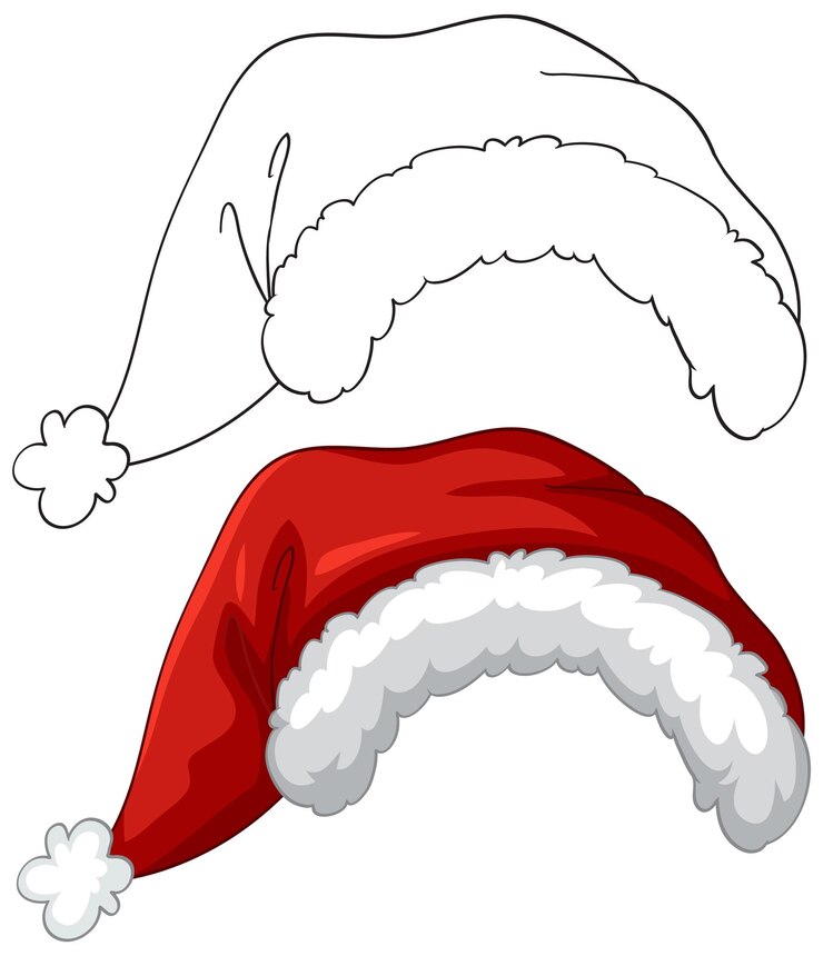 Vector ilustración vectorial del sombrero de papá noel