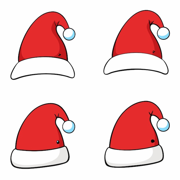 Ilustración vectorial de los sombreros de Navidad