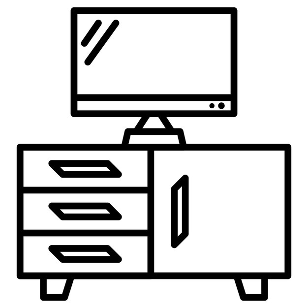 Ilustración vectorial del soporte de la TV