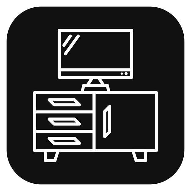 Ilustración vectorial del soporte de la TV