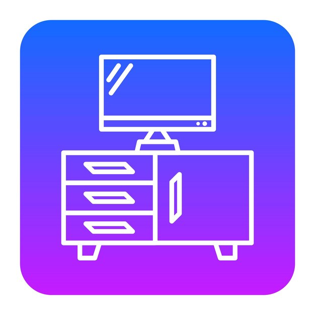 Ilustración vectorial del soporte de la TV