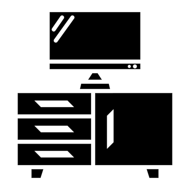 Ilustración vectorial del soporte de la TV