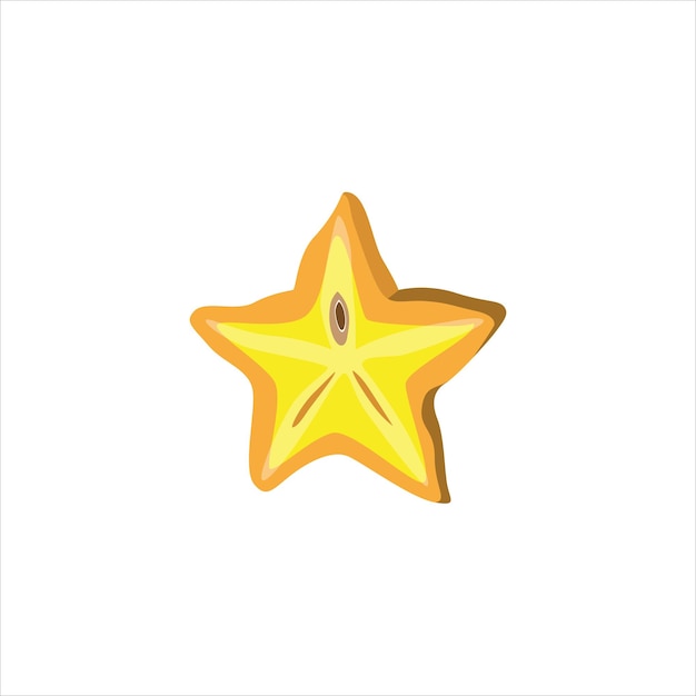 Ilustración vectorial de Starfruit con vegetación exuberante